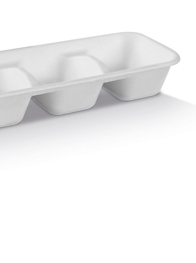 Sugarcane Tray- 3 Compartment (400 Pcs)