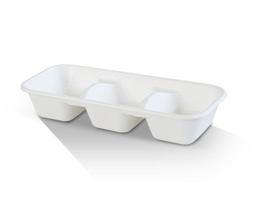 Sugarcane Tray- 3 Compartment (400 Pcs)