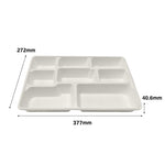 8 Compartment Sugarcane Deep Tray (160 Pcs)