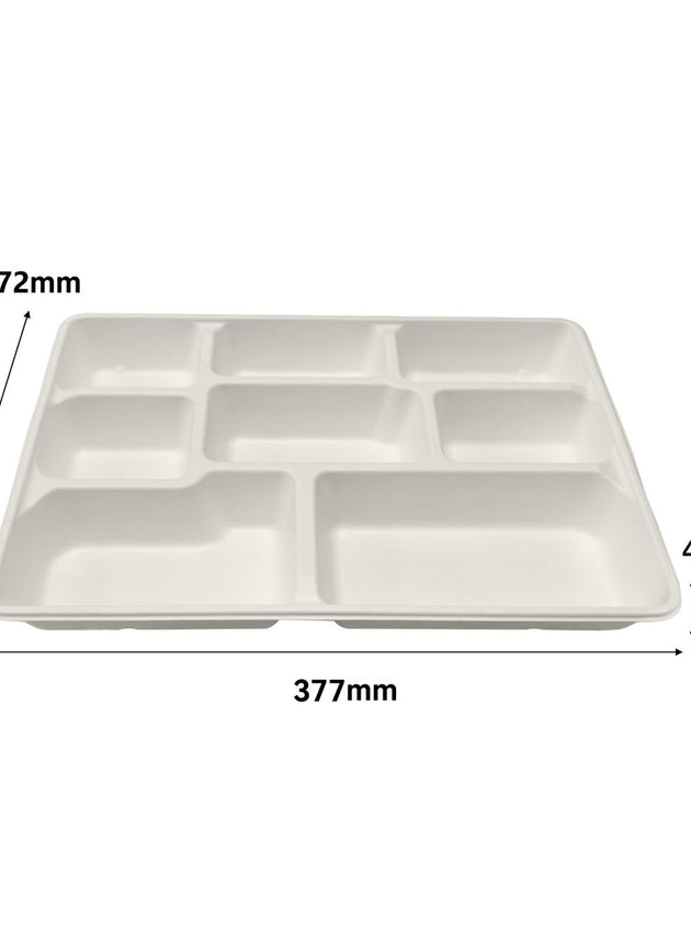 8 Compartment Sugarcane Deep Tray (160 Pcs)