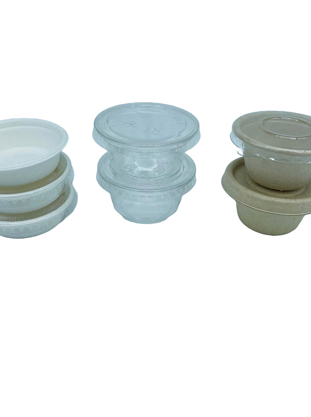 60ml Sugarcane Sauce Container Lid - White (1000 Pcs)