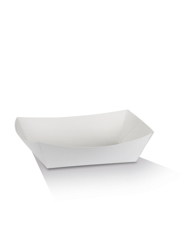 White Cardboard Takeaway Tray 2- Small (900 Pcs)