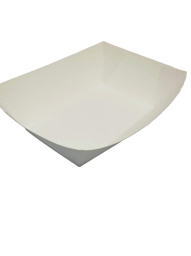White Cardboard Takeaway Tray 2- Small (900 Pcs)