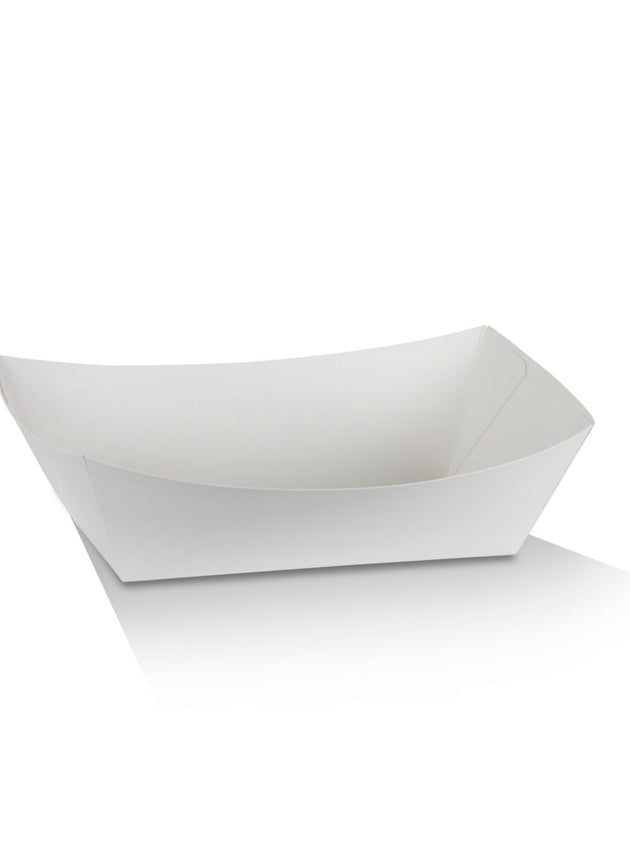 White Cardboard Takeaway Tray 3- Medium (500 Pcs)