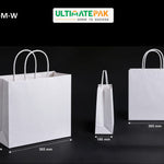 Medium Twisted Handle Bags- White - 100 GSM (250 Pcs)