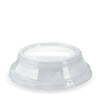 96mm PLA Raised Flat Lid - Clear No Hole (1000 Pcs)