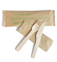 Wooden Fork/ Knife/ Napkin Cutlery Set - 6
