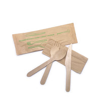 Wooden Fork/ Knife/ Spoon/ Napkin Cutlery Set- 6