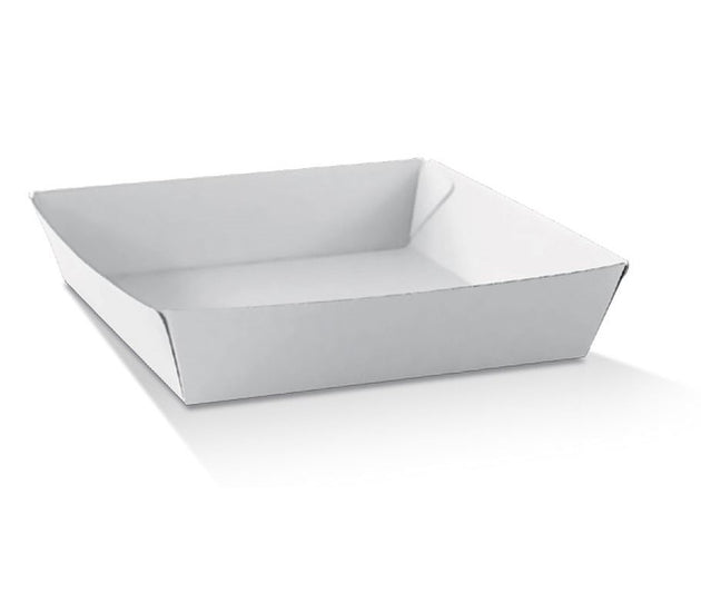 White Corrugate Takeaway Tray 4- Large (250 Pcs)