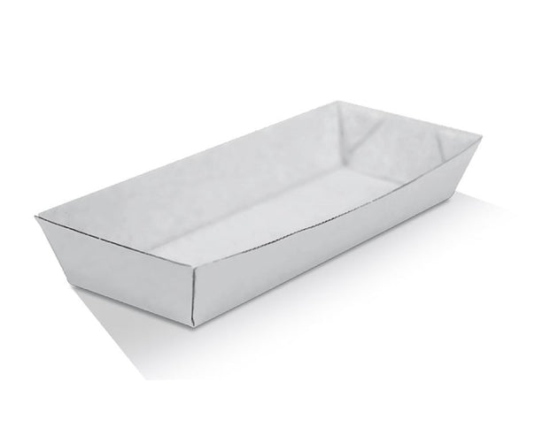 White Corrugate Takeaway Tray 6- Hot Dog Tray (600 Pcs)