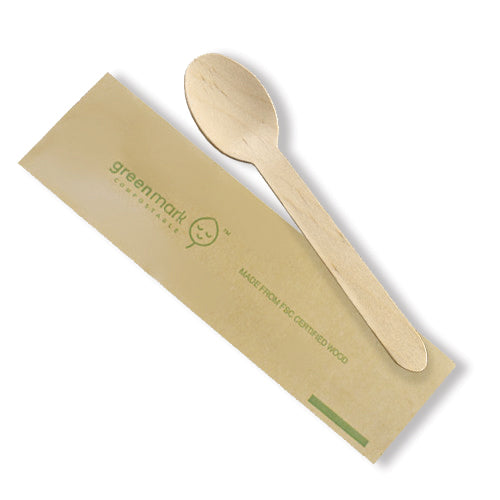 Wooden Spoon  Individually Wrapped - 160mm (500 Pcs)